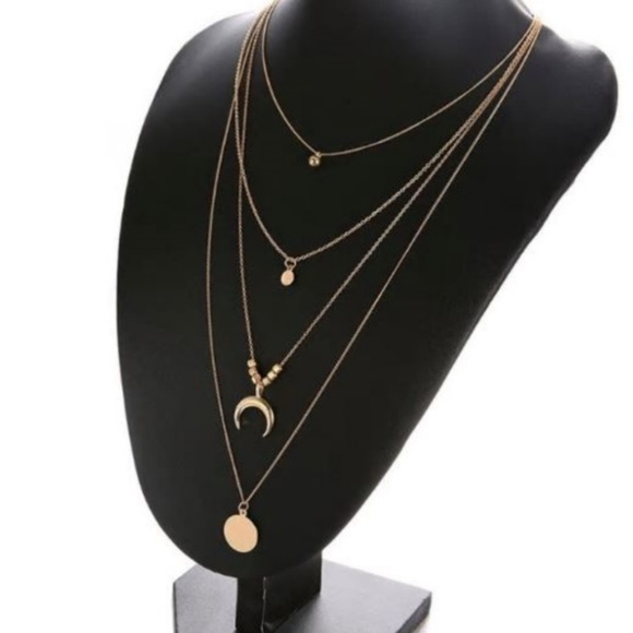 Boho Layered Moon Necklace - Picture 2 of 8